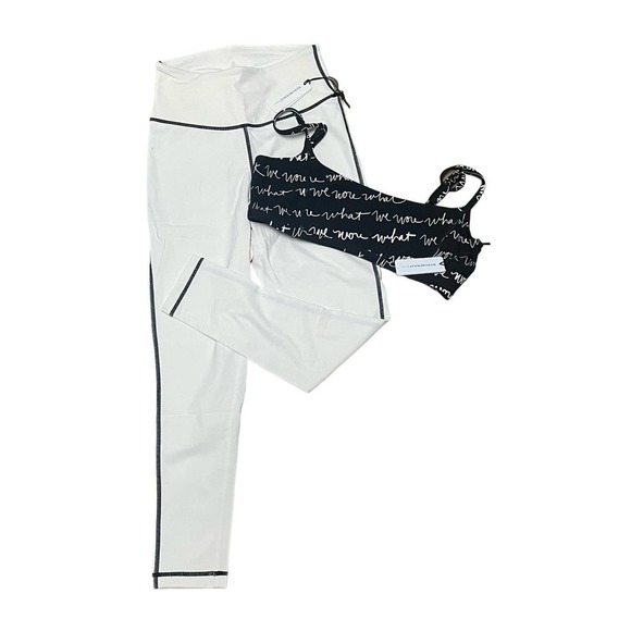 WeWoreWhat Activewear Set Sz M NWT Bra Top and High Rise Leggings Logo $136